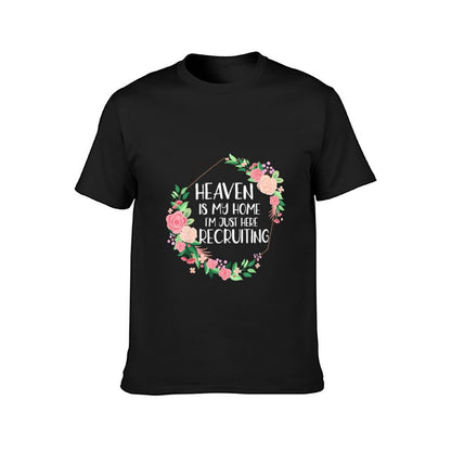 Inkmay Casual Cotton T-shirt Floral Frame With Pink Roses Unisex T-shirtEdition Softstyle T-Shirt