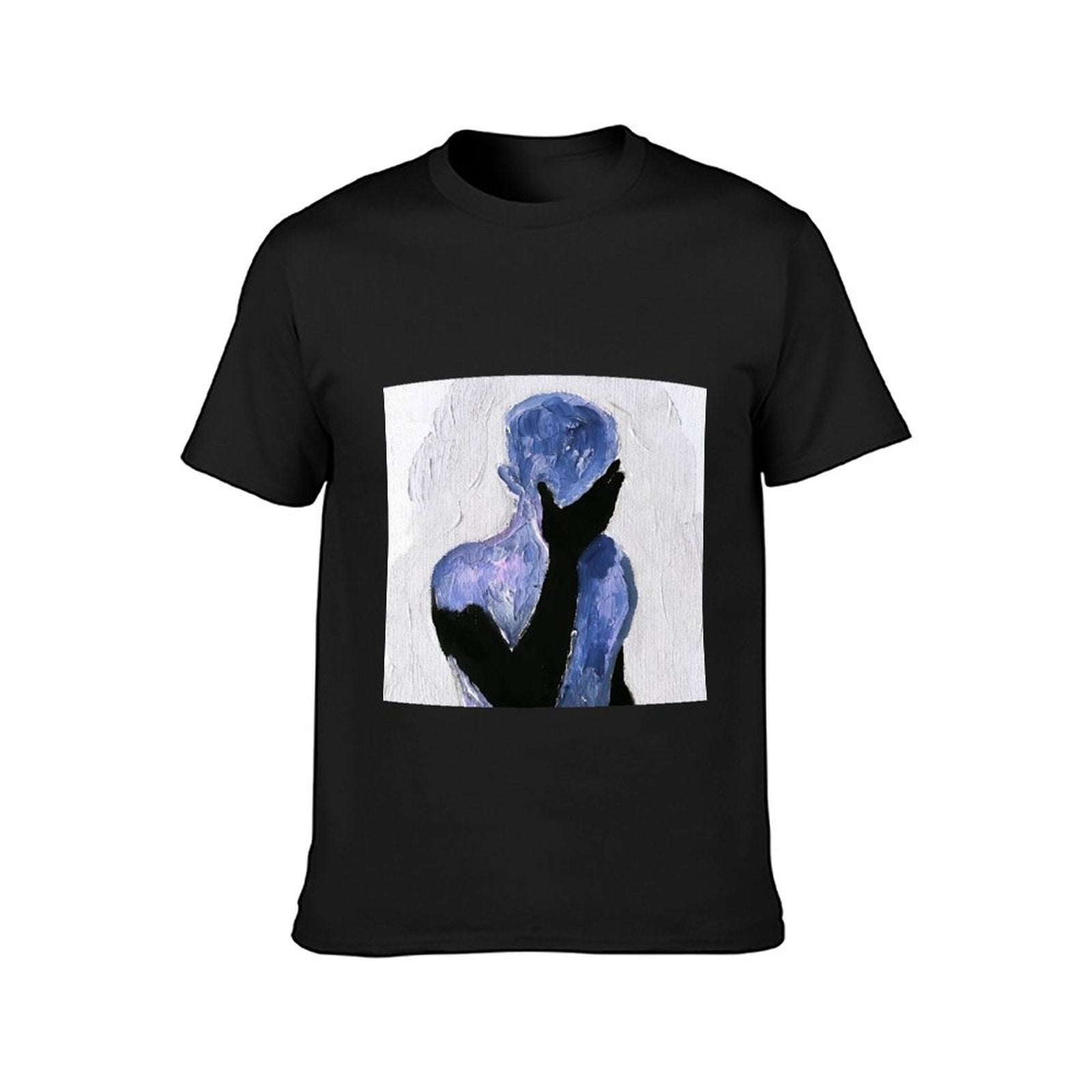 Inkmay Casual Cotton T-shirt Abstract Art With Blue Shadows Unisex T-shirtNeat Crisp Print T-Shirt