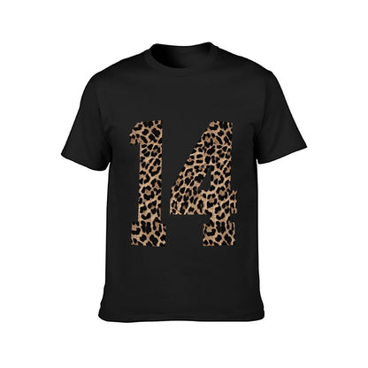 Inkmay Casual Cotton T-shirt Leopard Print Pattern On Fabric Unisex T-shirtOn-Demand Made-to-Order T-Shirt