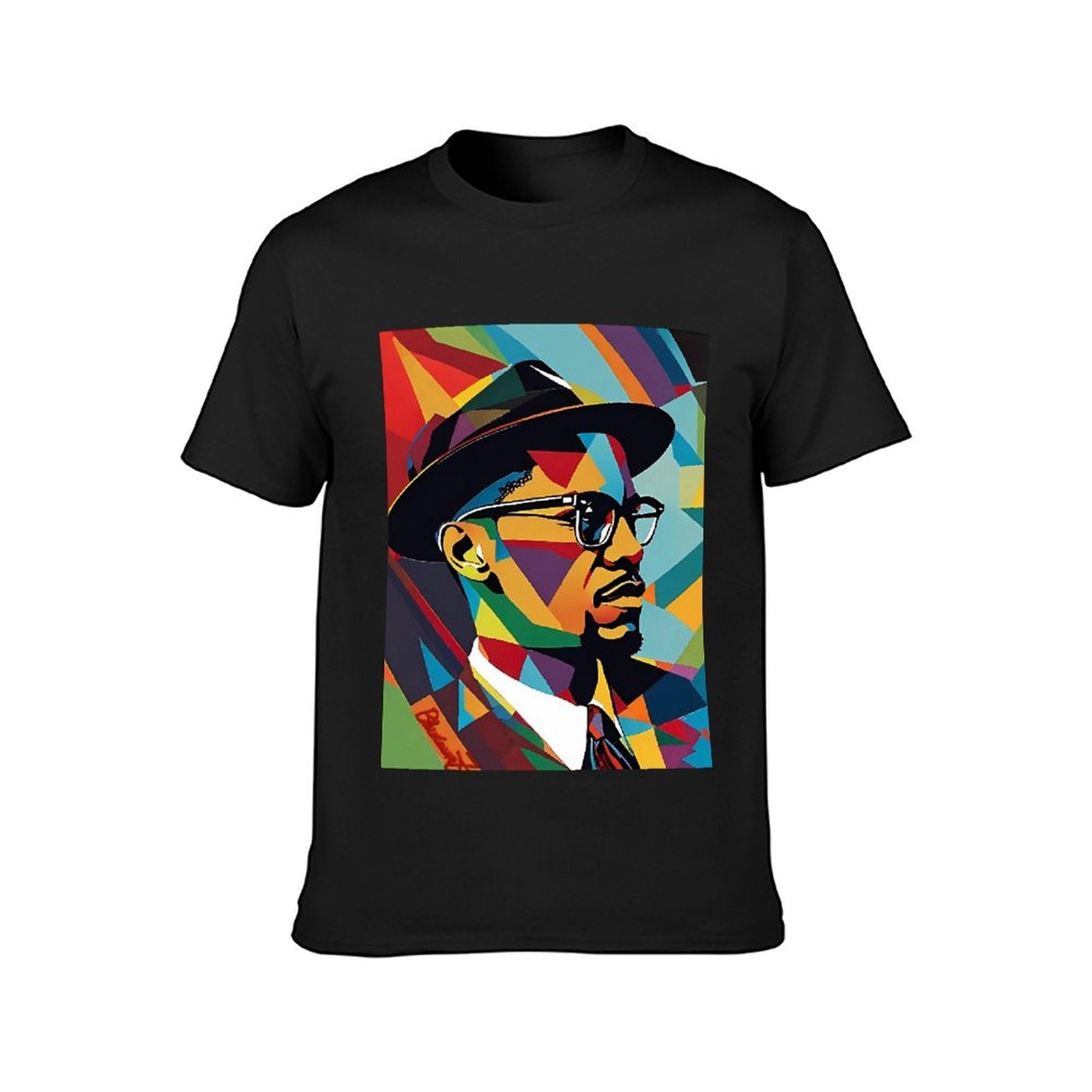 Inkmay Casual Cotton T-shirt Colorful Abstract Portrait With Geometric Shapes Unisex T-shirtComfortFit EverydayTee T-Shirt