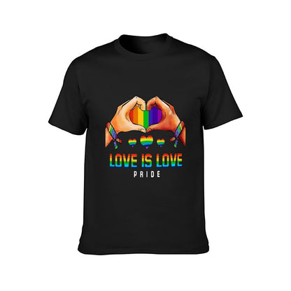 Inkmay Casual Cotton T-shirt Rainbow Colors Form Heart Shape Design Unisex T-shirtMinimal TimelessStyle T-Shirt