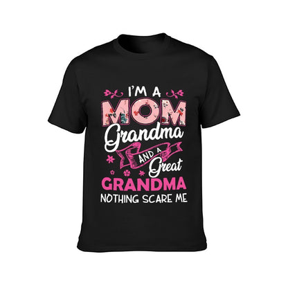 Inkmay Casual  Cotton T-shirt Mom Floral Pattern On Pink Background Unisex T-shirtEco / Sustainable Double-Stitched T-Shirt