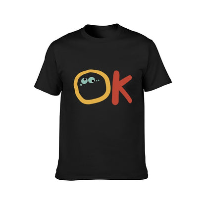 Inkmay Casual Cotton T-shirt Ok With Eyes And Red Unisex T-shirtActiveLine Strong T-Shirt