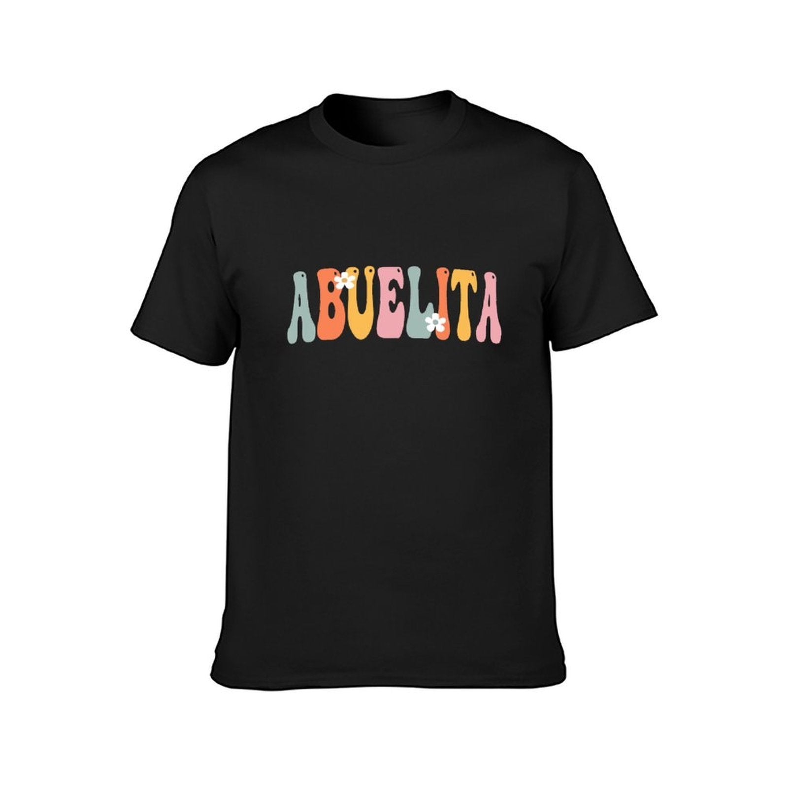 Inkmay Casual Cotton T-shirt Colorful Stripes With White Flowers Design Unisex T-shirtYearRound StreetFit T-Shirt
