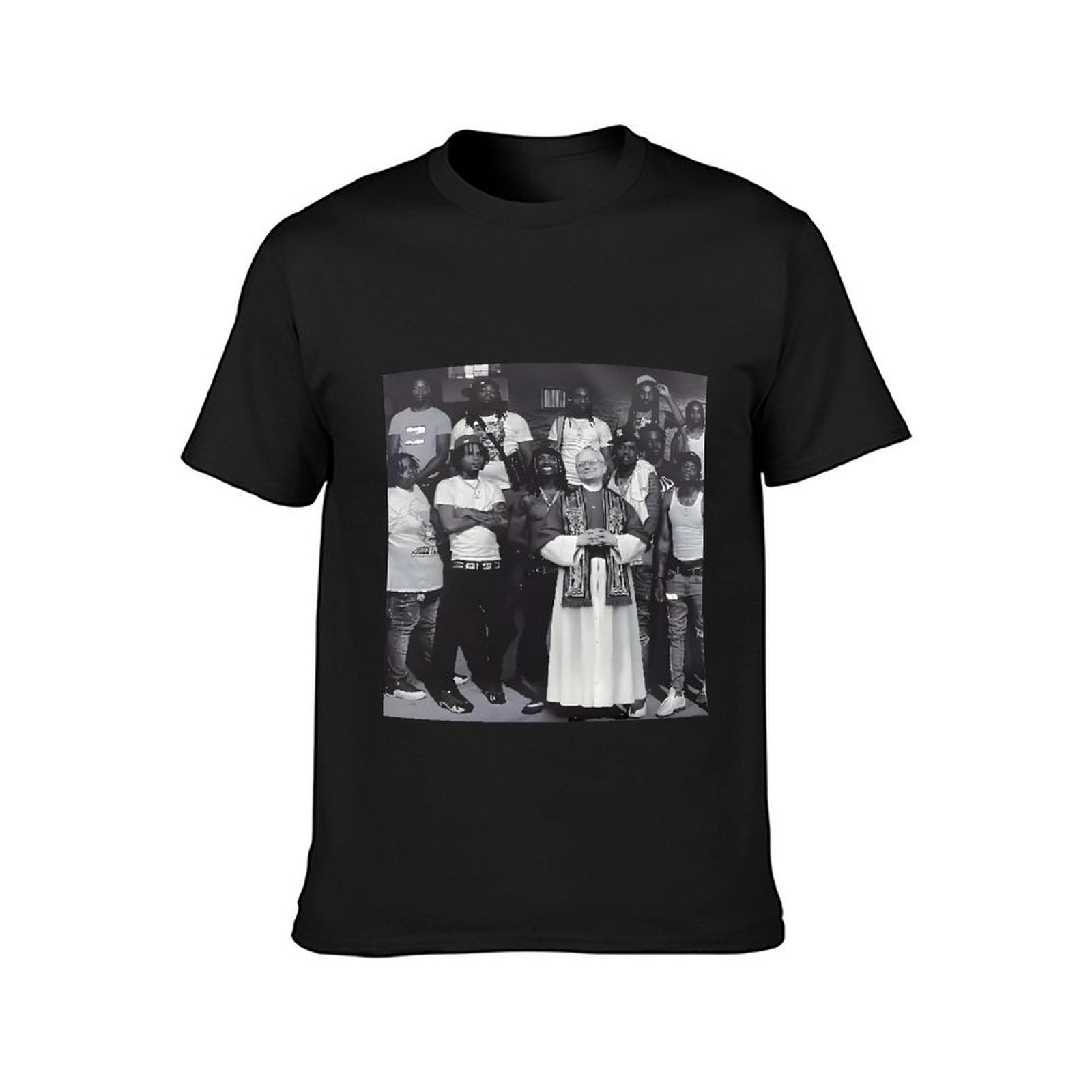 Inkmay Casual Cotton T-shirt Group Photo With Priest And Friends Unisex T-shirtComfortSeries Recycled T-Shirt