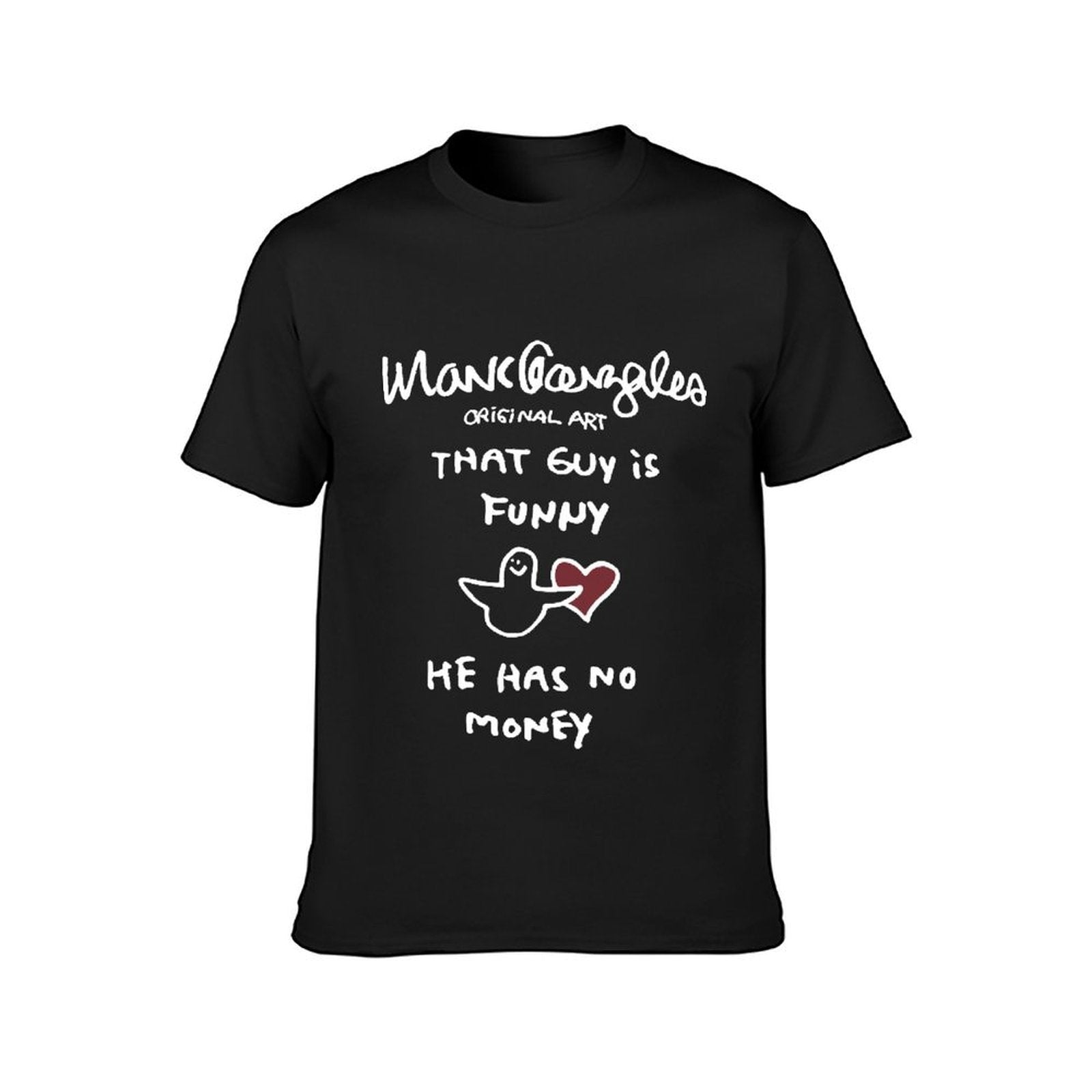 Inkmay Casual Cotton T-shirt Heart Shape Print On White Background Unisex T-shirtBold Double-Stitched T-Shirt