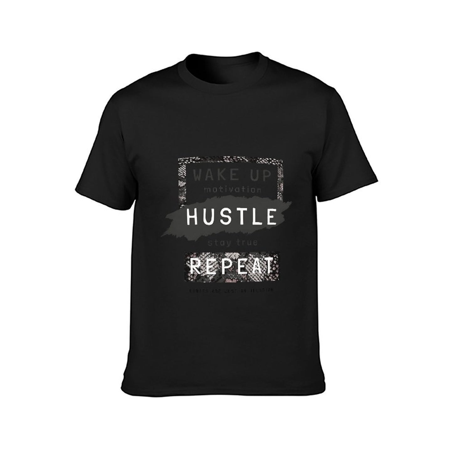 Inkmay Casual Cotton T-shirt Wake Up Hustle Stay True Repeat Unisex T-shirt