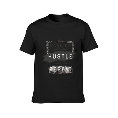 Inkmay Casual Cotton T-shirt Wake Up Hustle Stay True Repeat Unisex T-shirt