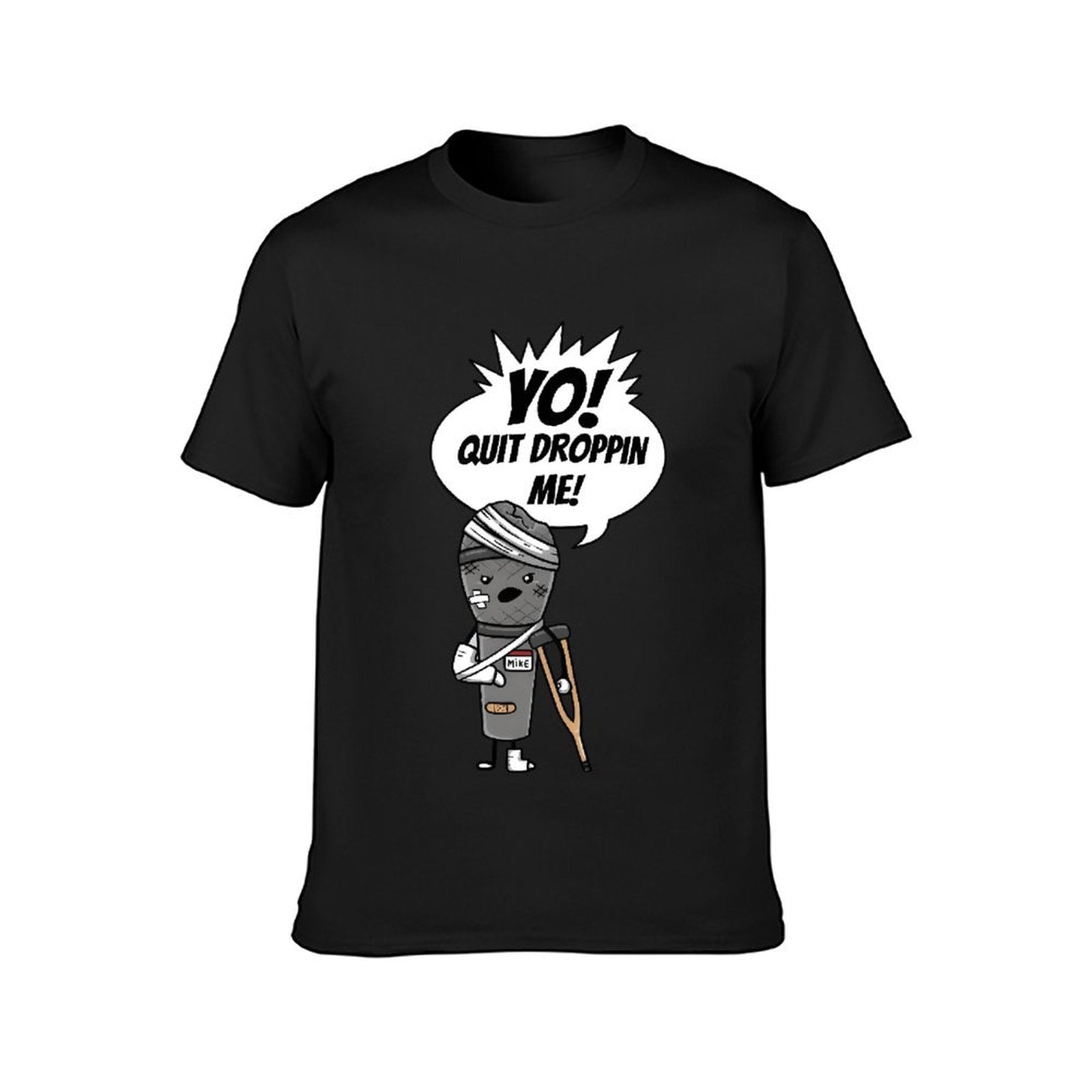 Inkmay Casual Cotton T-shirt Injured Microphone With Bandages And Unisex T-shirtSmoothWear Relaxed T-Shirt