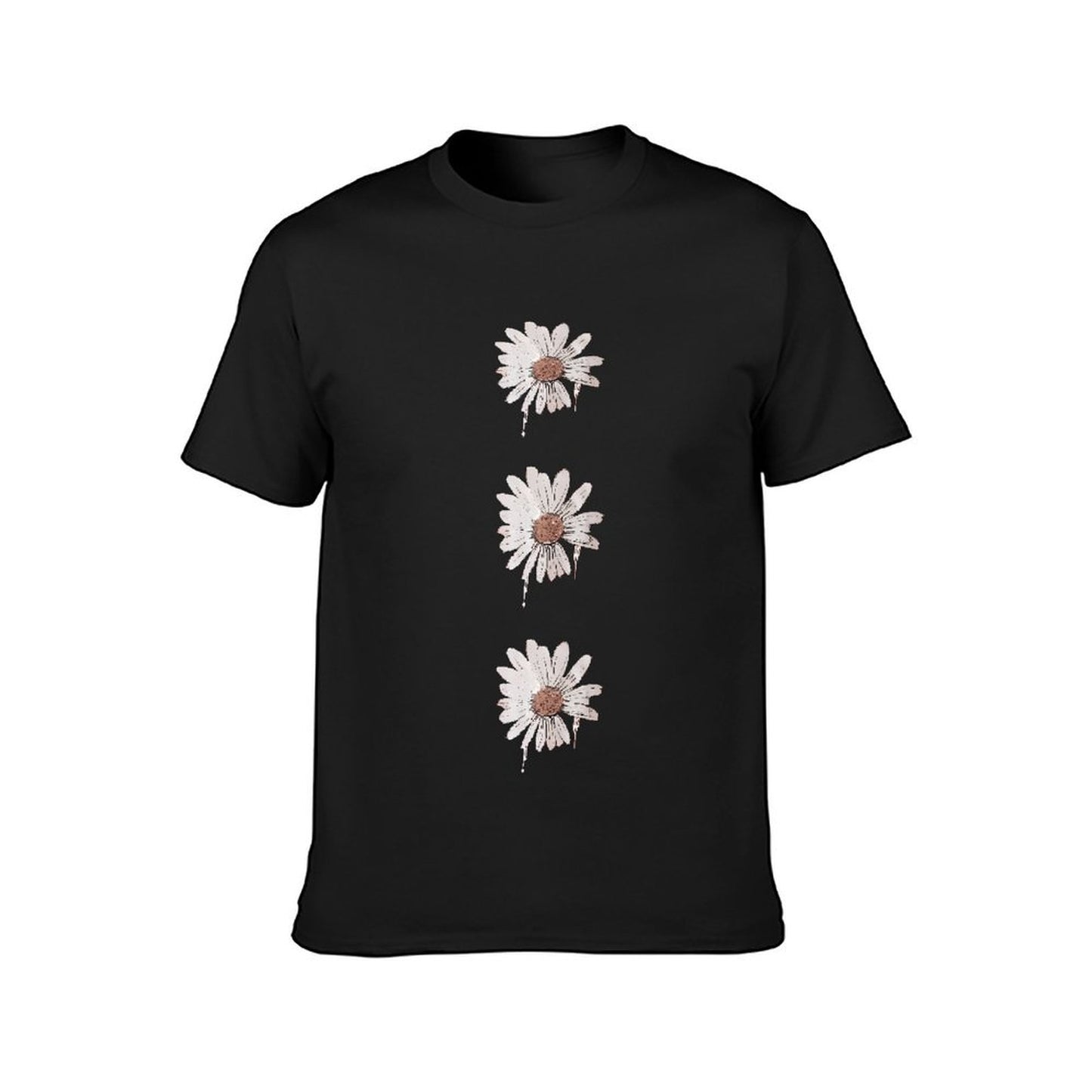 Inkmay Casual Cotton T-shirt Three White Daisies With Brown Centers Unisex T-shirtRelaxFit Essential T-Shirt