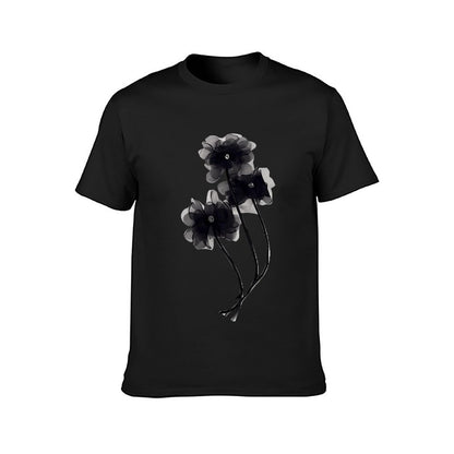 Inkmay Casual Cotton T-shirt Elegant Black And White Floral Design Unisex T-shirtRecycled Urban T-Shirt
