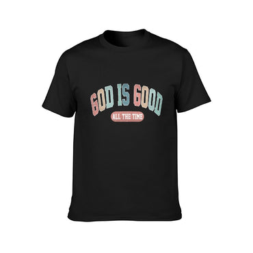 Inkmay Casual Cotton T-shirt God Is Good All The Time Unisex T-shirtHigh-Quality Unisex T-Shirt