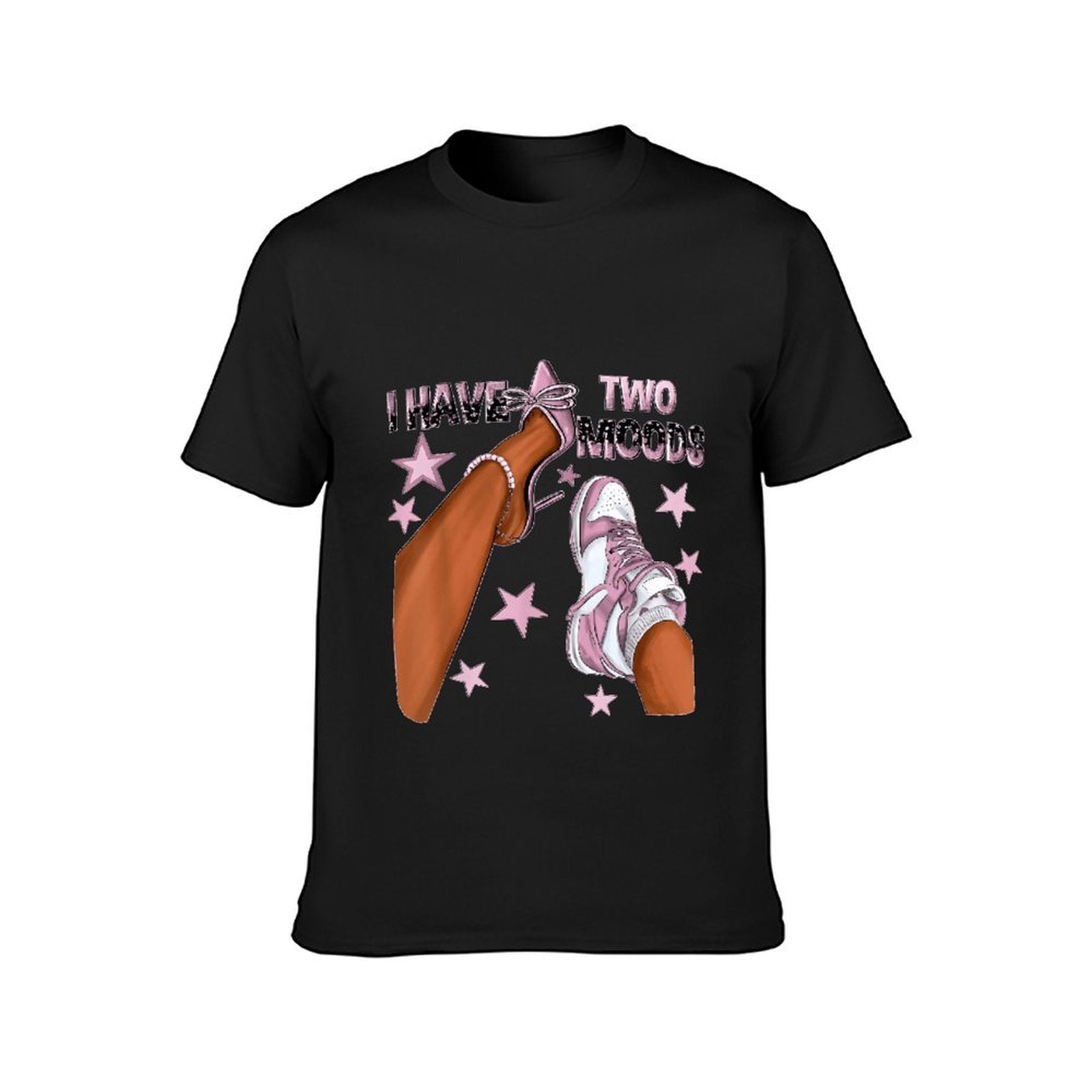 Inkmay Casual Cotton T-shirt Shoes With Stars And Text Prints Unisex T-shirtClean Edges Outdoor T-Shirt