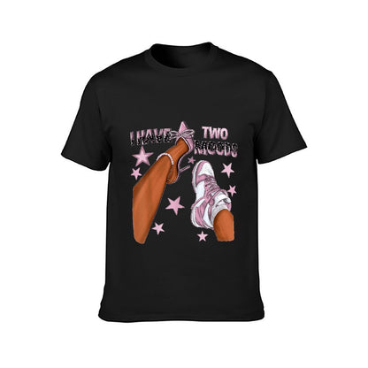 Inkmay Casual Cotton T-shirt Shoes With Stars And Text Prints Unisex T-shirtClean Edges Outdoor T-Shirt