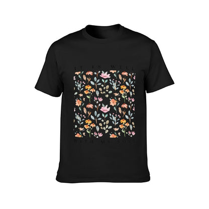 Inkmay Casual Cotton T-shirt Floral Pattern With Soft Colors And Unisex T-shirtComfortLine Premium Finish T-Shirt