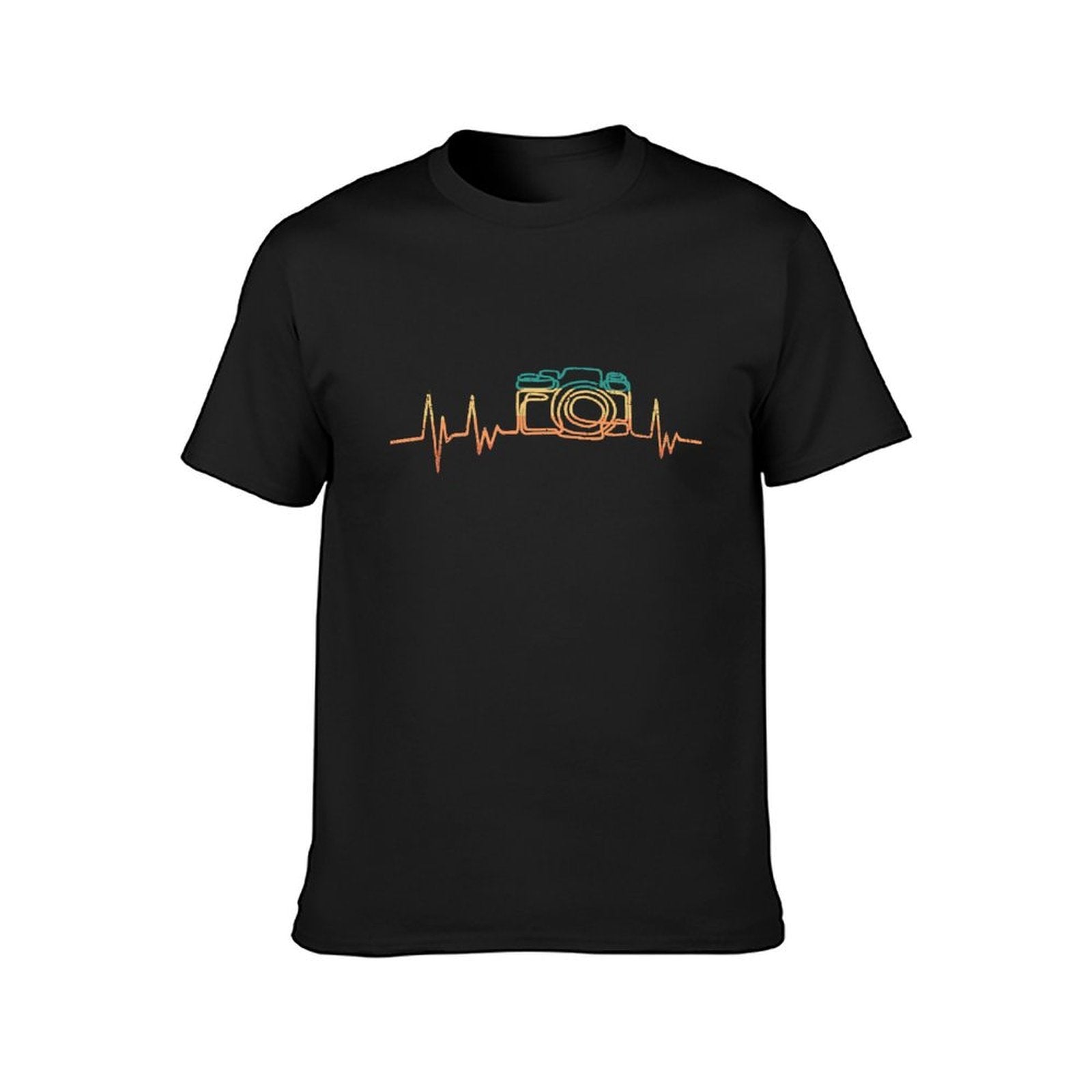 Inkmay Casual Cotton T-shirt Abstract Geometric Shapes In Warm Colors Unisex T-shirtCasual Everyday T-Shirt
