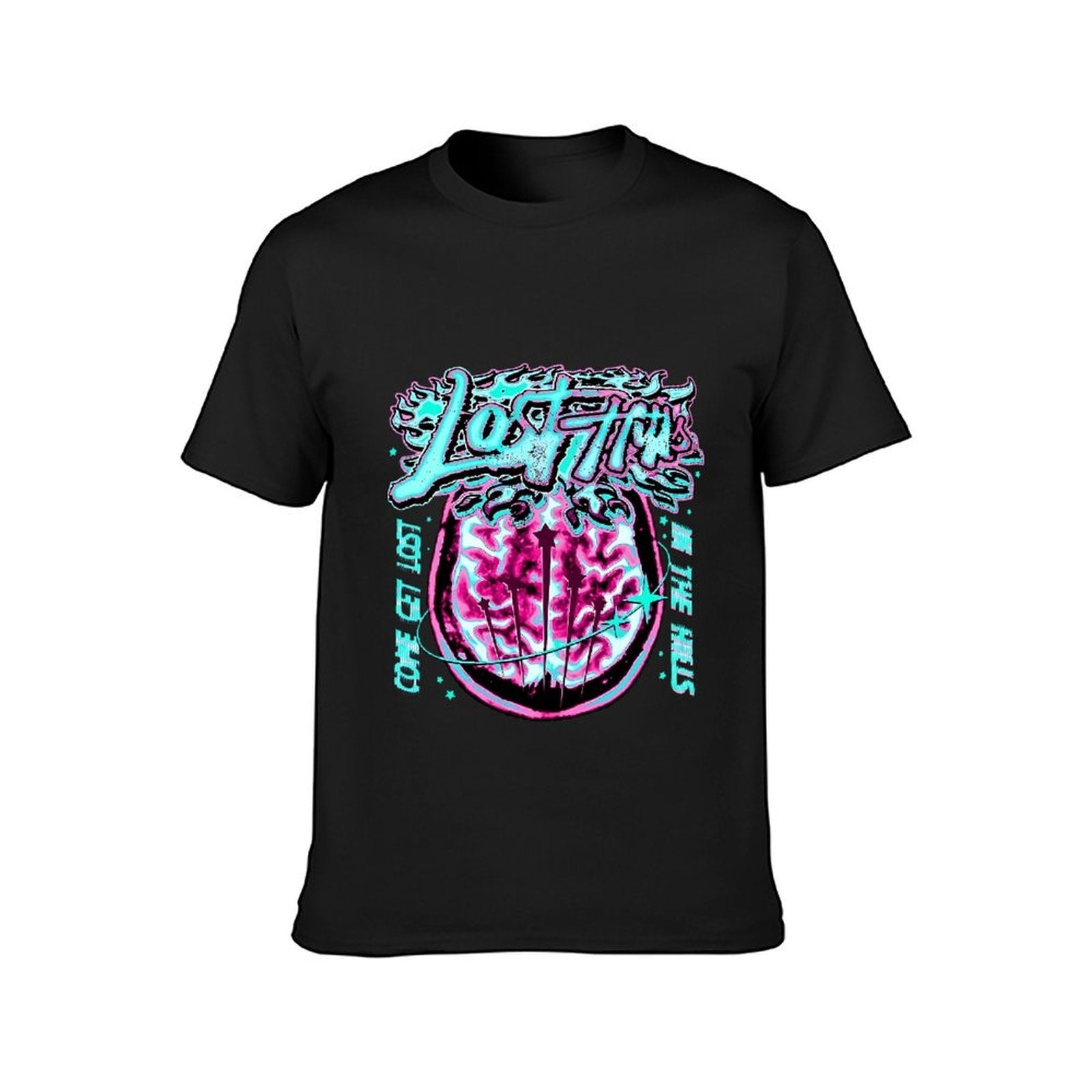Inkmay Casual Cotton T-shirt Lost Minds Brain Art Print Design Unisex T-shirtSharp Print-Ready T-Shirt