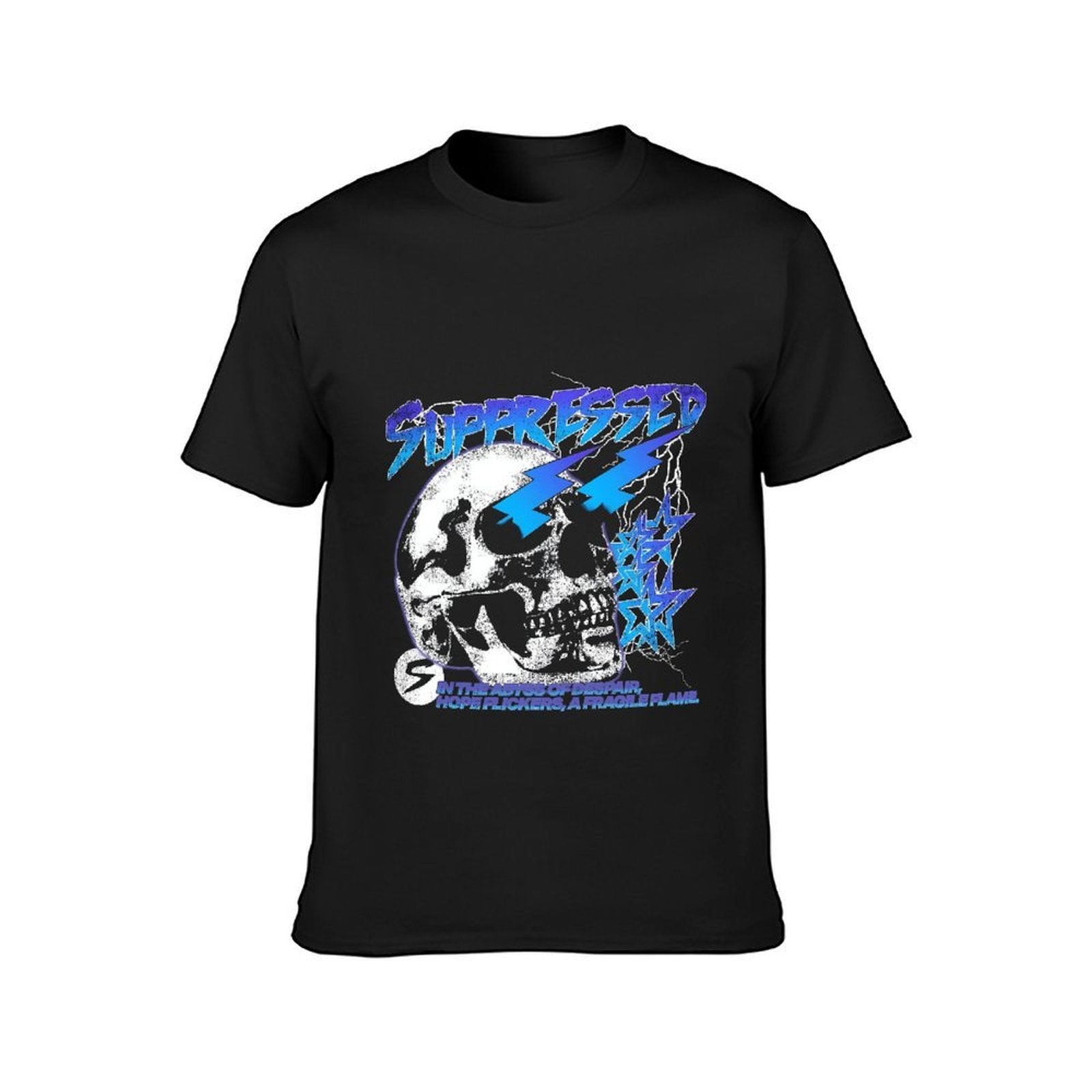 Inkmay Casual Cotton T-shirt Skull Design With Lightning And Stars Unisex T-shirtSoftTouch Seamless T-Shirt