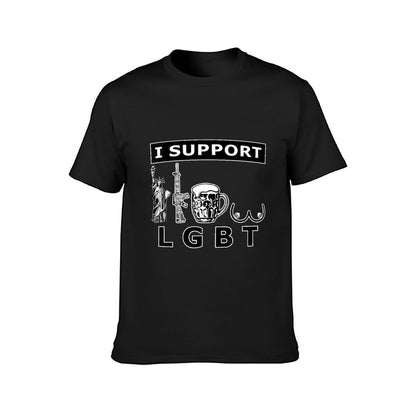 Inkmay Casual Cotton T-shirt Lgbt Support With Statue And Unisex T-shirtMidweight Eco / Sustainable T-Shirt