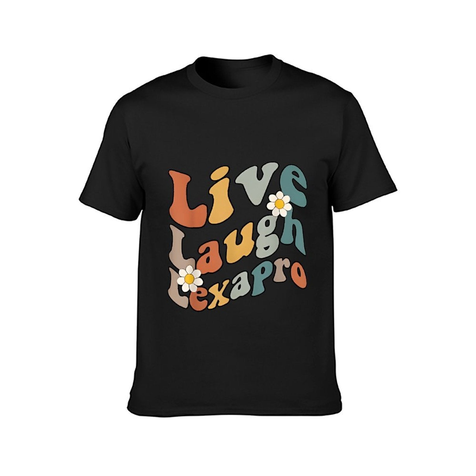 Inkmay Casual Cotton T-shirt Live Laugh Love Pattern Prints Artwork Unisex T-shirtFresh Solid T-Shirt