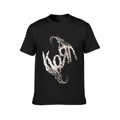 Inkmay Casual Cotton T-shirt Skeletal Hands Reaching Outwards Artwork Design Unisex T-shirtSoft ComfortFit T-Shirt