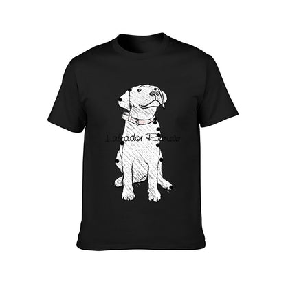 Inkmay Casual Cotton T-shirt Black And White Dog Pattern Print Unisex T-shirtEco-Conscious Smooth Feel T-Shirt