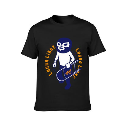 Inkmay Casual Cotton T-shirt Lucha Libre Mask With Guitar Design Unisex T-shirtActiveStyle Solid T-Shirt