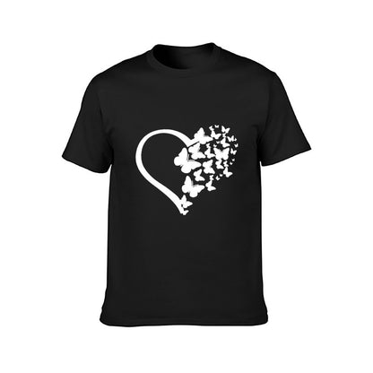 Inkmay Casual Cotton T-shirt Abstract Floral Design With Geometric Elements Unisex T-shirtFundraising LifestyleLine T-Shirt