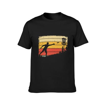Inkmay Casual  Cotton T-shirt Disc Golf Player Throwing Disc Artwork Unisex T-shirt