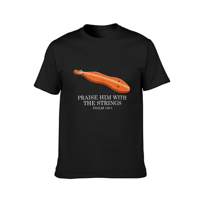Inkmay Casual  Cotton T-shirt Stringed Instrument With Musical Notes Unisex T-shirtPlain Shrink-Resistant T-Shirt
