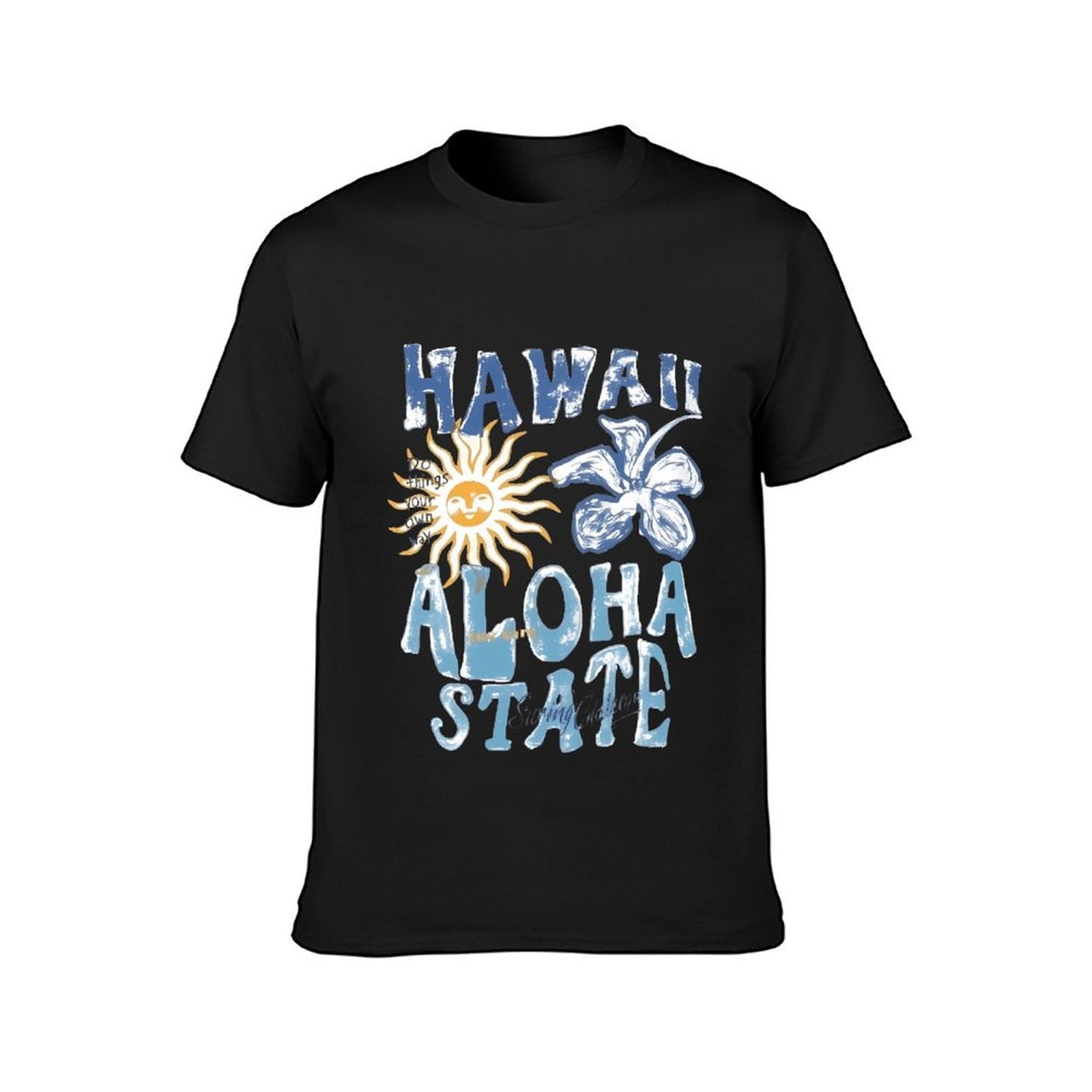 Inkmay Casual Cotton T-shirt Hawaii Aloha State Sunflower And Sunshine Unisex T-shirtActiveStyle Daily T-Shirt