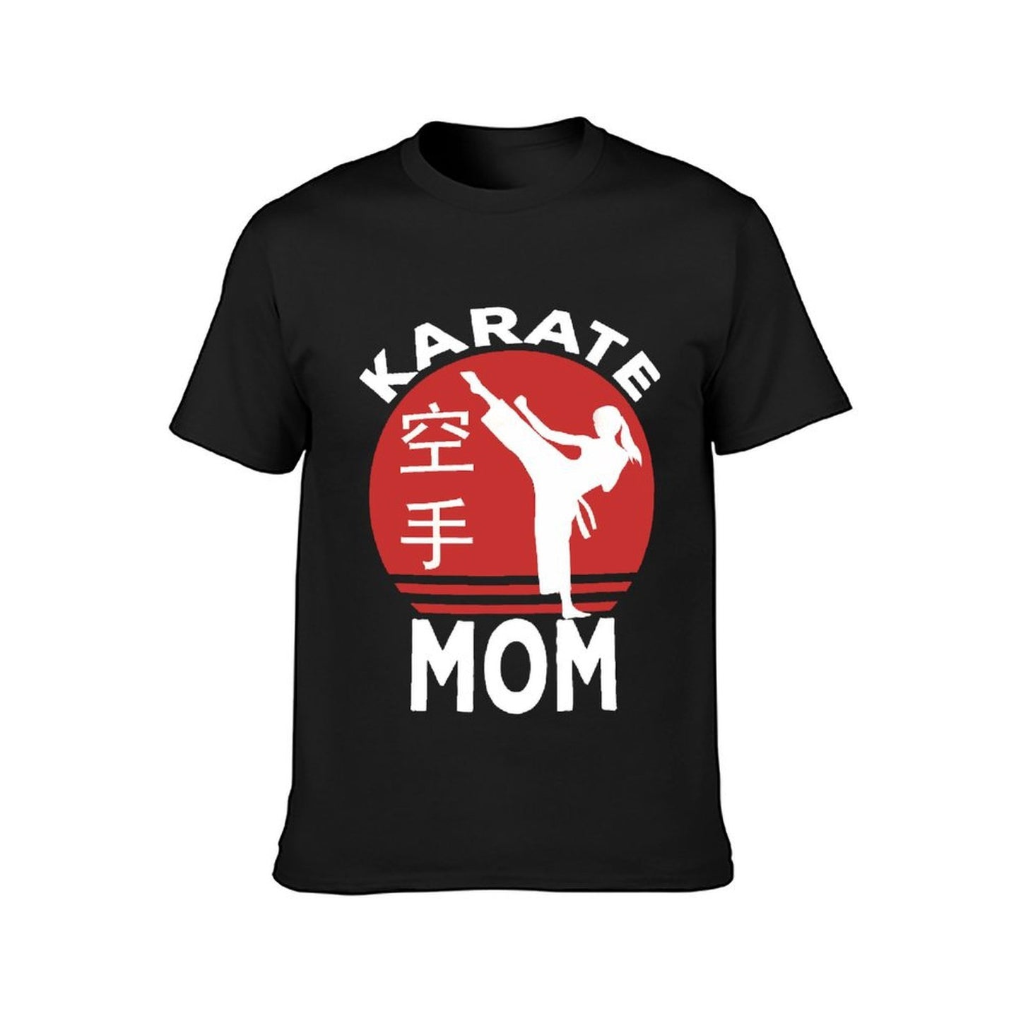 Inkmay Casual Cotton T-shirt Red Circle With Karate Silhouette Design Unisex T-shirtAllDay Relaxed Fit T-Shirt
