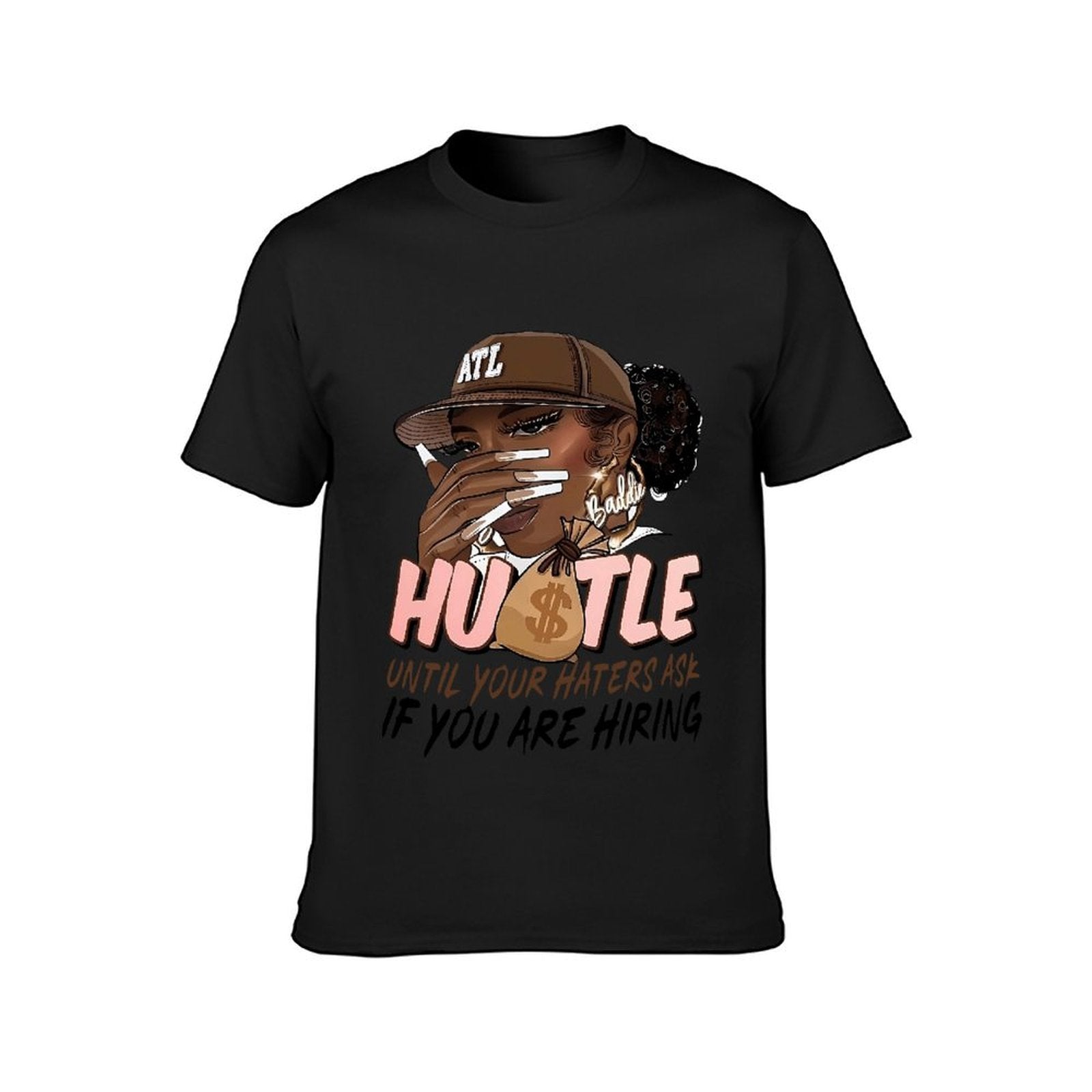 Inkmay Casual Cotton T-shirt Atlanta Hustle Artwork With Moneybag Unisex T-shirtModernFit RelaxFit T-Shirt