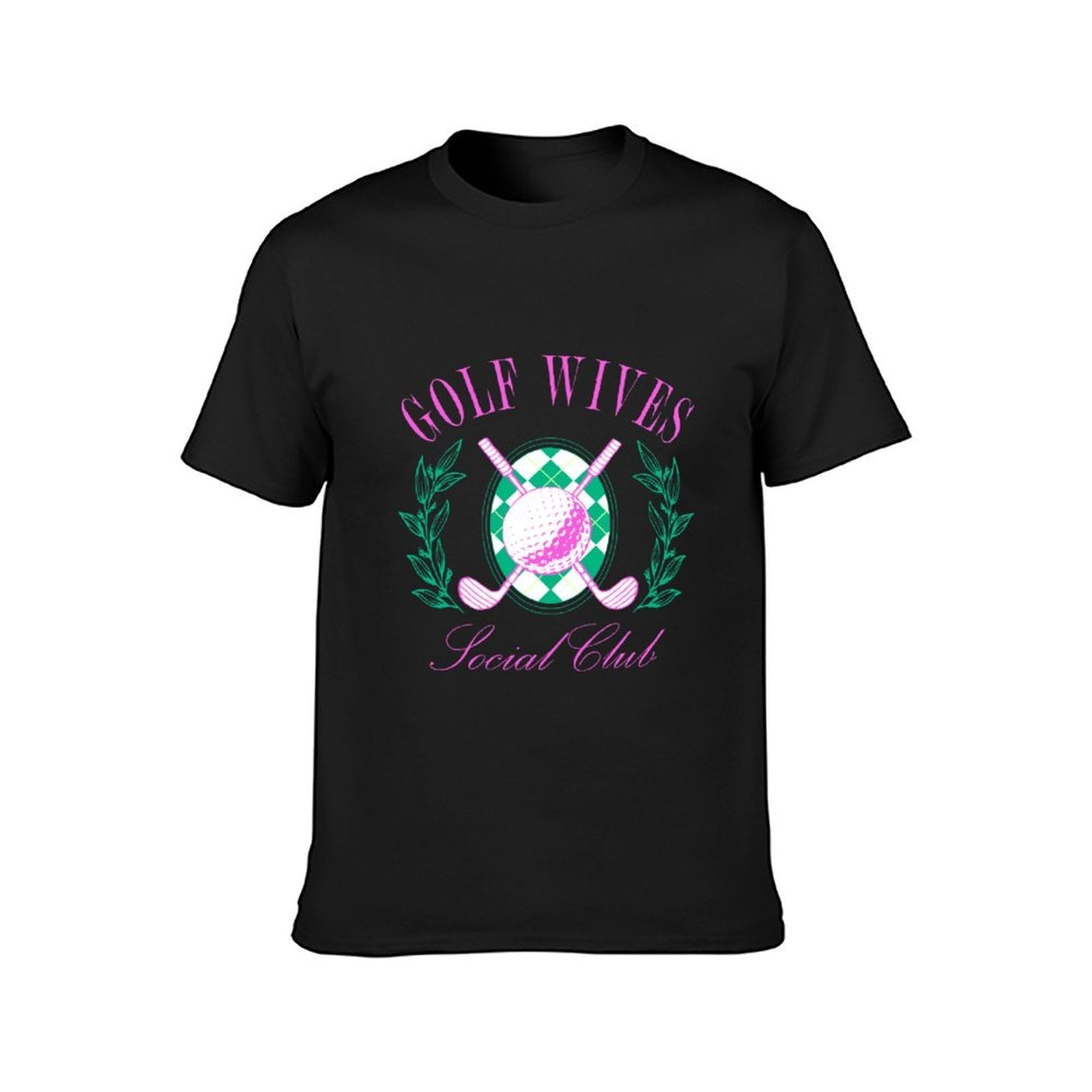 inkmay-casual-cotton-t-shirt-pink-green-diamond-pattern-with-ball-unisex-t-shirt