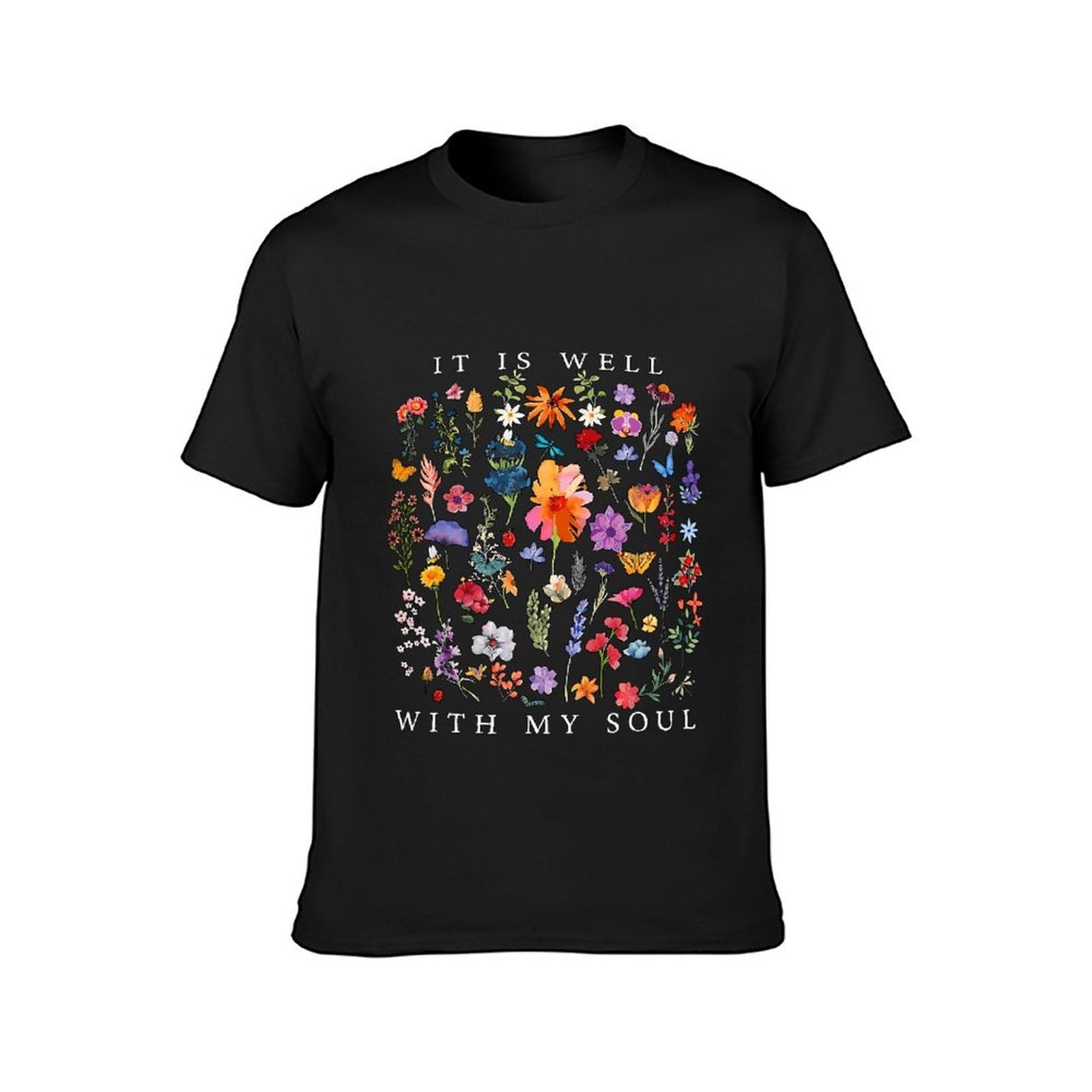 Inkmay Casual Cotton T-shirt Floral Design With Vibrant Colors Art Unisex T-shirtClassicLine TrueStyle T-Shirt