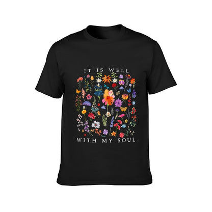 Inkmay Casual Cotton T-shirt Floral Design With Vibrant Colors Art Unisex T-shirtClassicLine TrueStyle T-Shirt