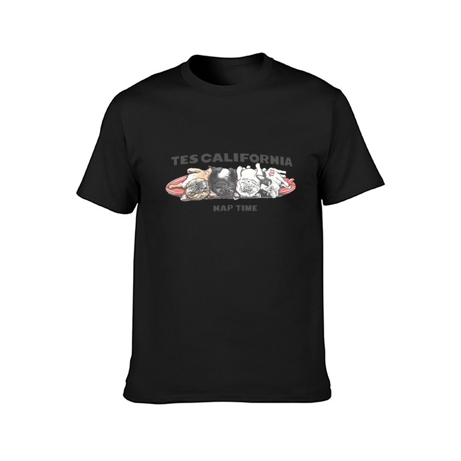 Inkmay Casual Cotton T-shirt Sleeping Dogs On Surfboard Design Art Unisex T-shirtStrong Sport T-Shirt