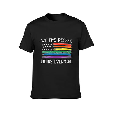 Inkmay Casual  Cotton T-shirt Rainbow Stripes On White Background Art Unisex T-shirtFitted On-Demand T-Shirt