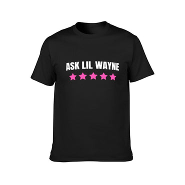 Inkmay Casual Cotton T-shirt Pink Wavy Line On White Background Unisex T-shirtPromotional Crew Neck T-Shirt