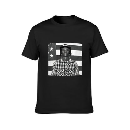 Inkmay Casual Cotton T-shirt Black And White Checkered Pattern Shirt Unisex T-shirt