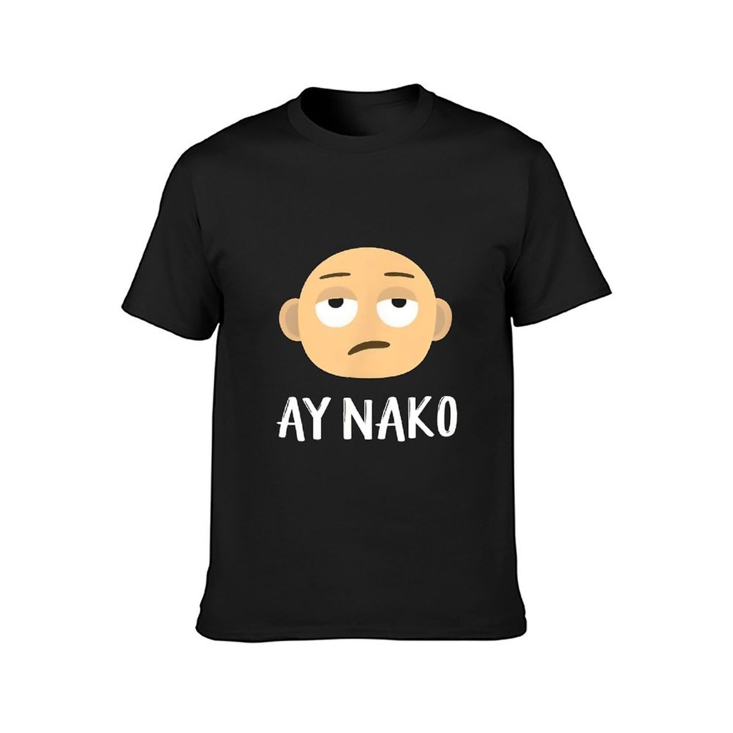 Inkmay Casual Cotton T-shirt Cartoon Face With Sad Expression Ay Unisex T-shirtWrinkle-Free StreetLine T-Shirt