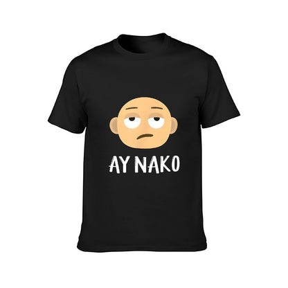 Inkmay Casual Cotton T-shirt Cartoon Face With Sad Expression Ay Unisex T-shirtWrinkle-Free StreetLine T-Shirt