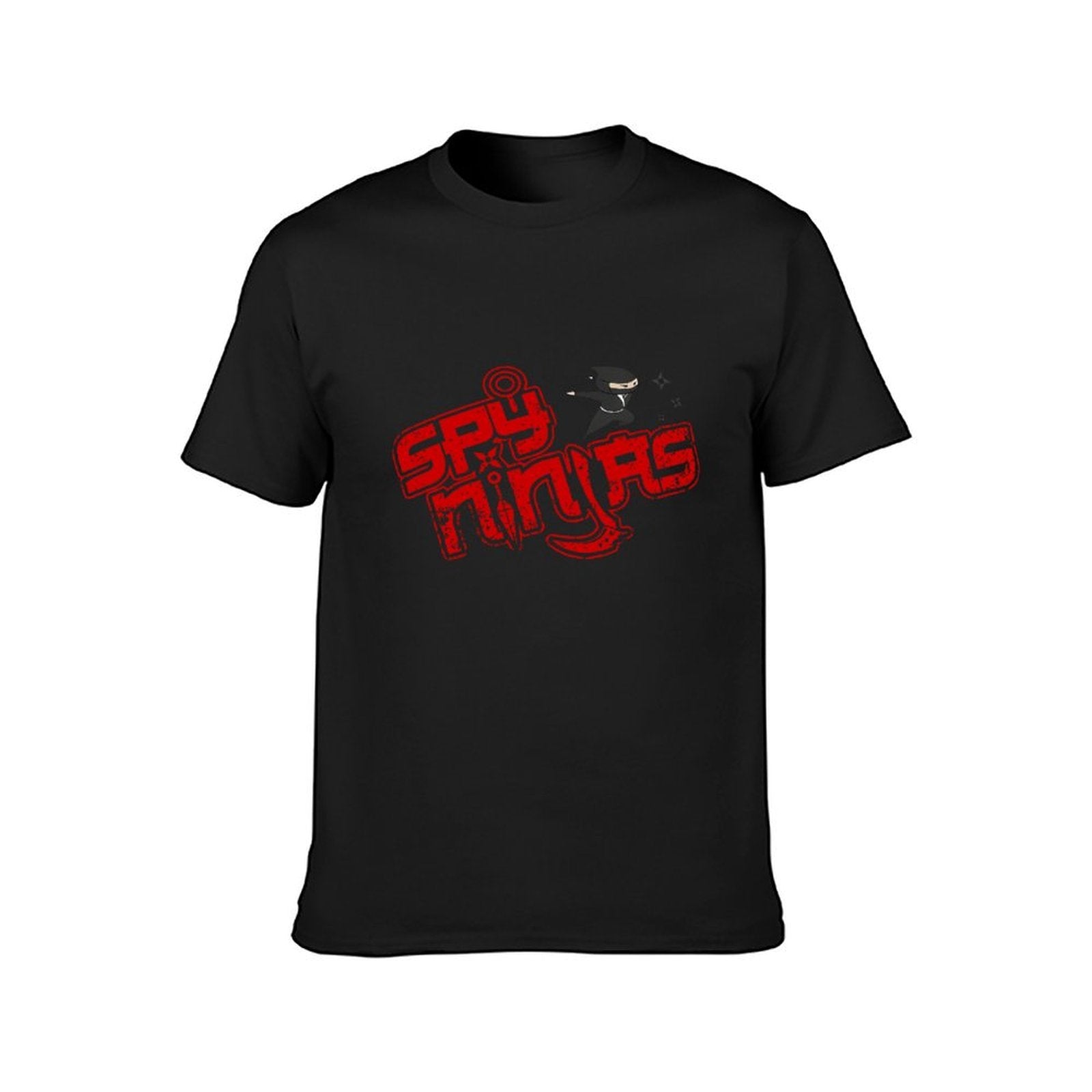 Inkmay Casual Cotton T-shirt Ninja Silhouette On Red Background Art Unisex T-shirtColorfast Street T-Shirt