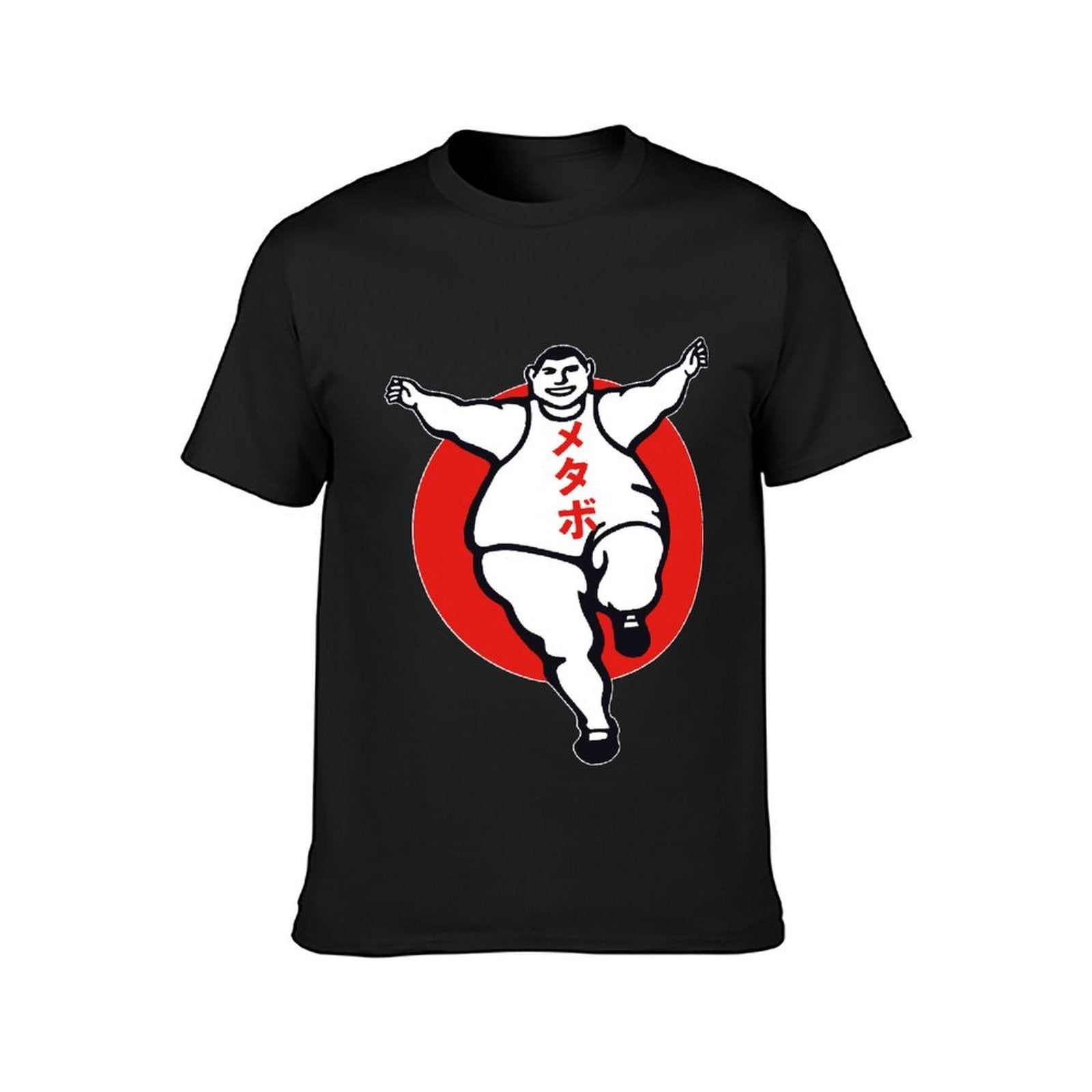 Inkmay Casual Cotton T-shirt Bold Red Circle With Sumo Wrestler Unisex T-shirtActiveStyle Softstyle T-Shirt