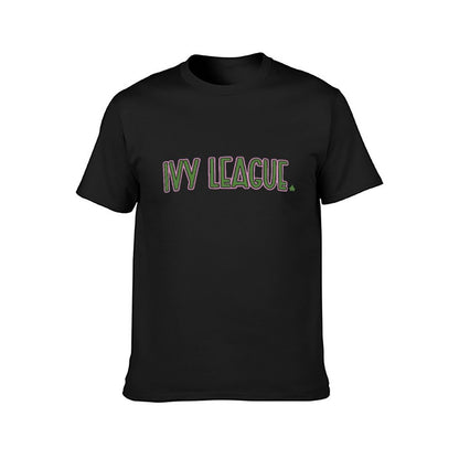 Inkmay Casual  Cotton T-shirt Ivy League Text On Pink Background Unisex T-shirtPlain Logo-Ready T-Shirt