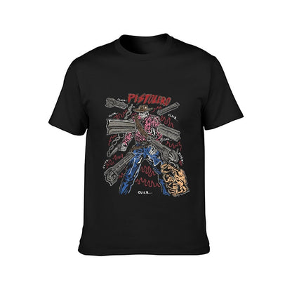 Inkmay Casual Cotton T-shirt Cowboy With Guns And Bandana Unisex T-shirtEasyStyle Studio T-Shirt