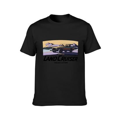 Inkmay Casual Cotton T-shirt Toyota Car In Desert Landscape Art Unisex T-shirtCoreLine Batch-Printed T-Shirt