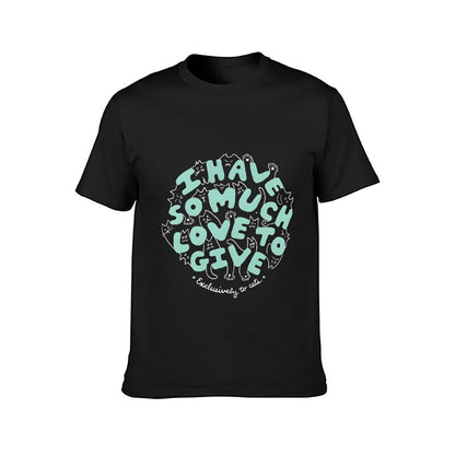 Inkmay Casual  Cotton T-shirt Cats Pattern With Love Text Design Unisex T-shirtClean Classic Fit T-Shirt