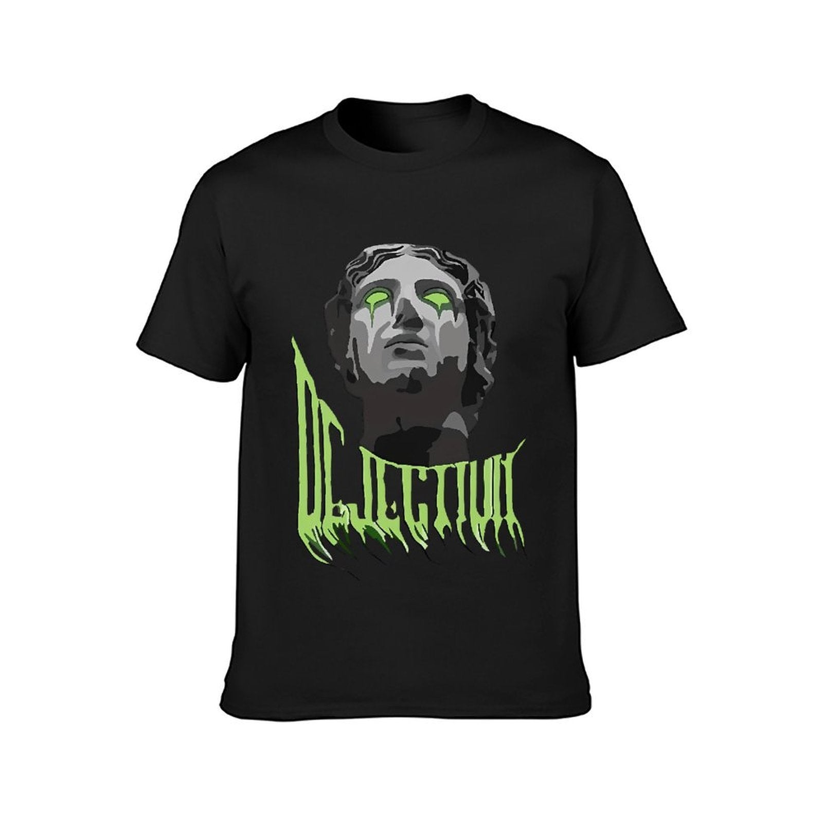 Inkmay Casual Cotton T-shirt Dark Art Statue With Green Eyes Unisex T-shirtPure SoftTouch T-Shirt