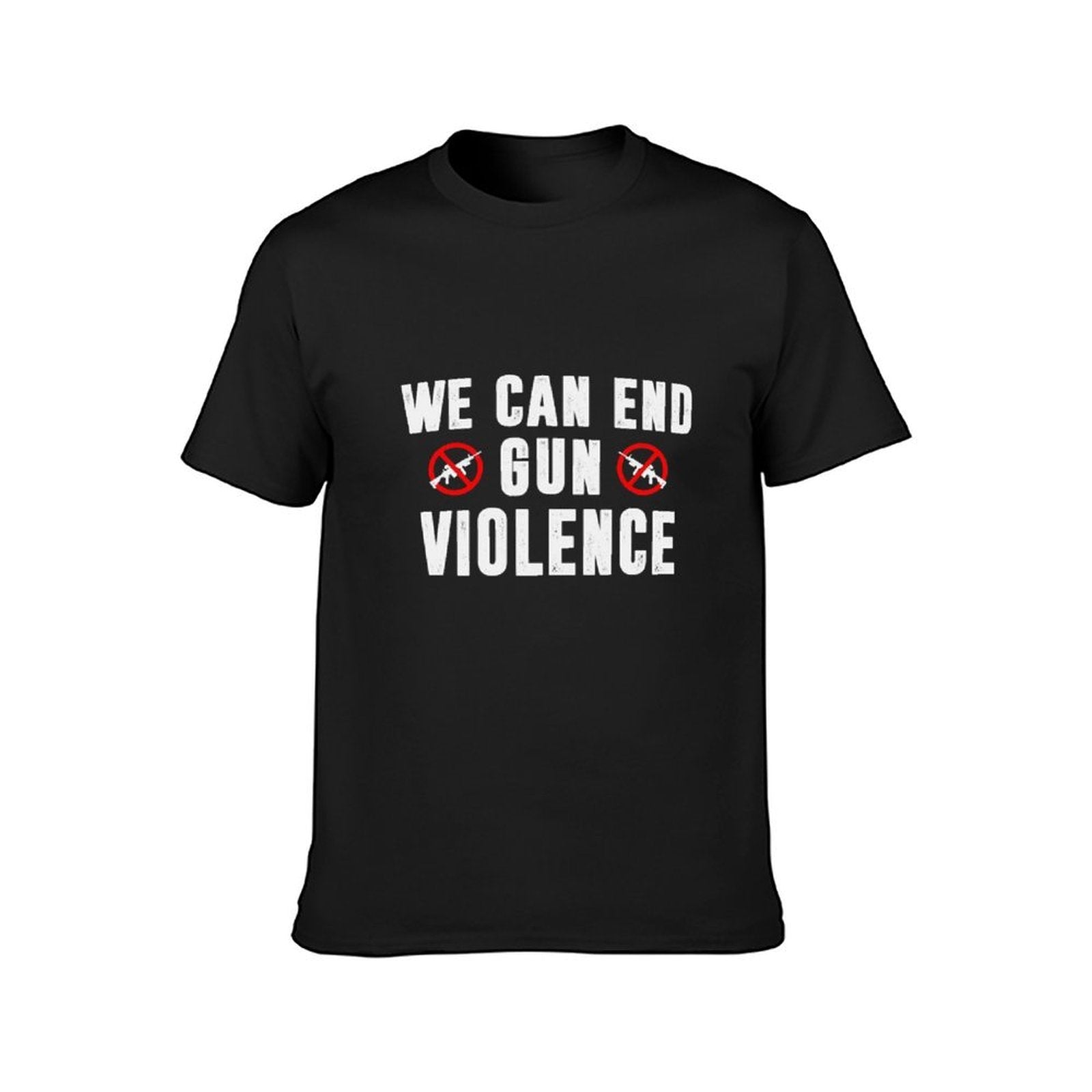 Inkmay Casual  Cotton T-shirt We Can End Gun Violence Unisex T-shirtActive Easy-Care T-Shirt